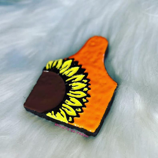 Sunflower Cow Tag Freshie